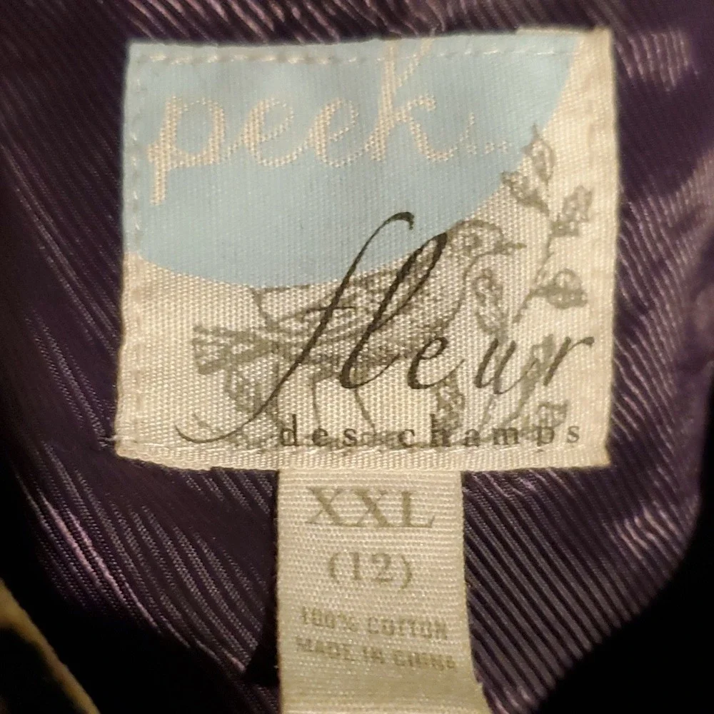 Peek Fleur Des Champs Girls Leopard Print‎ Formal Velour Coat Size 12